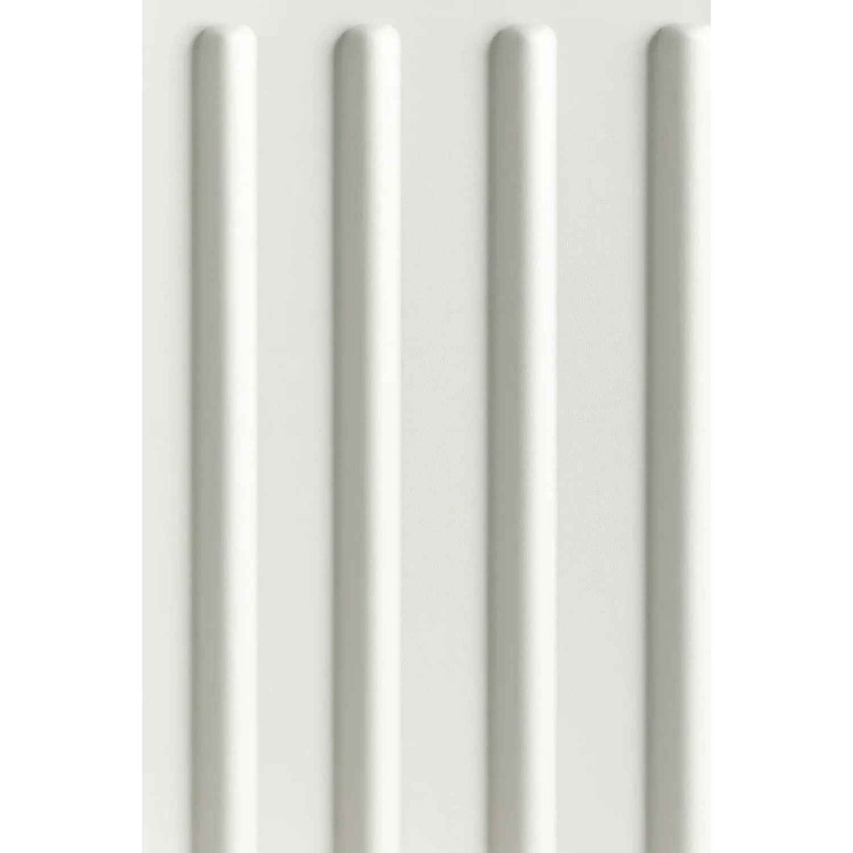 Kensington 250cm White Sliding Door Wardrobe with Mirror and Ribbed Panels