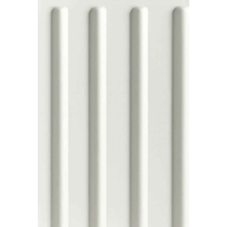 Kensington 250cm White Sliding Door Wardrobe with Mirror and Ribbed Panels