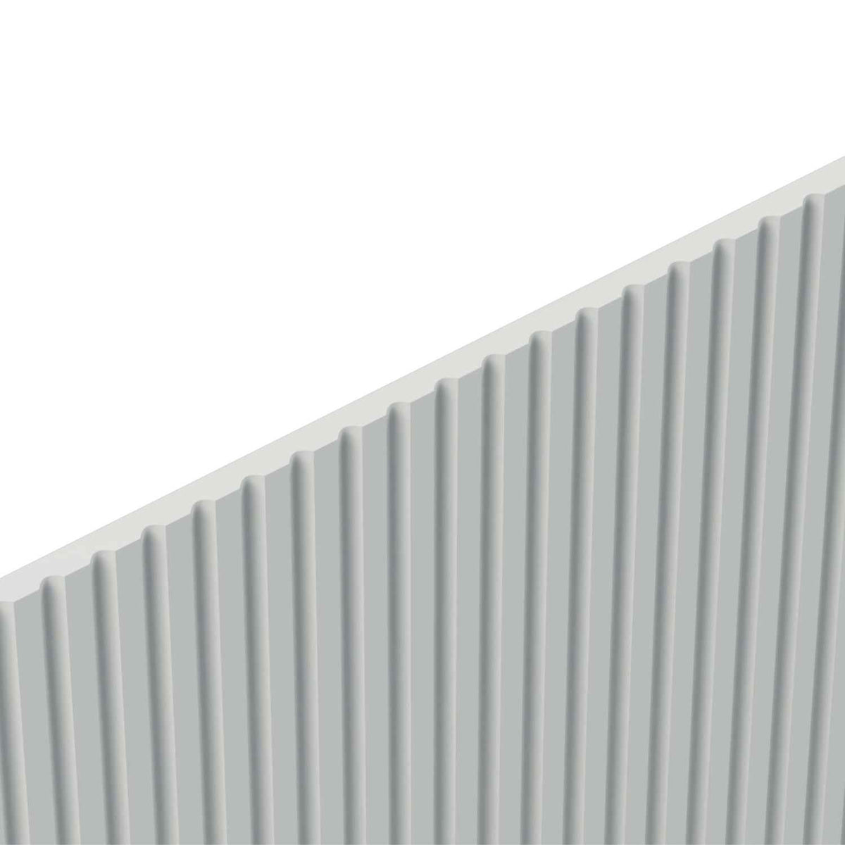 Kensington 150cm White Sliding Door Wardrobe with Mirror and Ribbed Panel