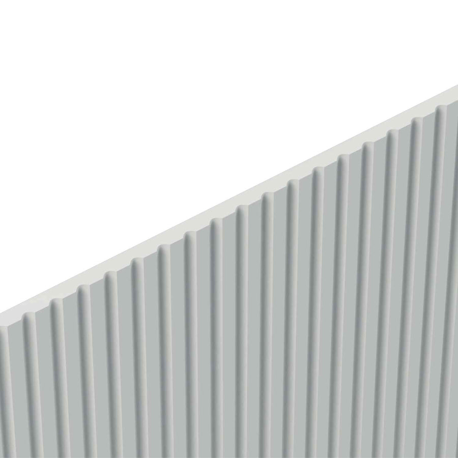Kensington 150cm White Sliding Door Wardrobe with Mirror and Ribbed Panel