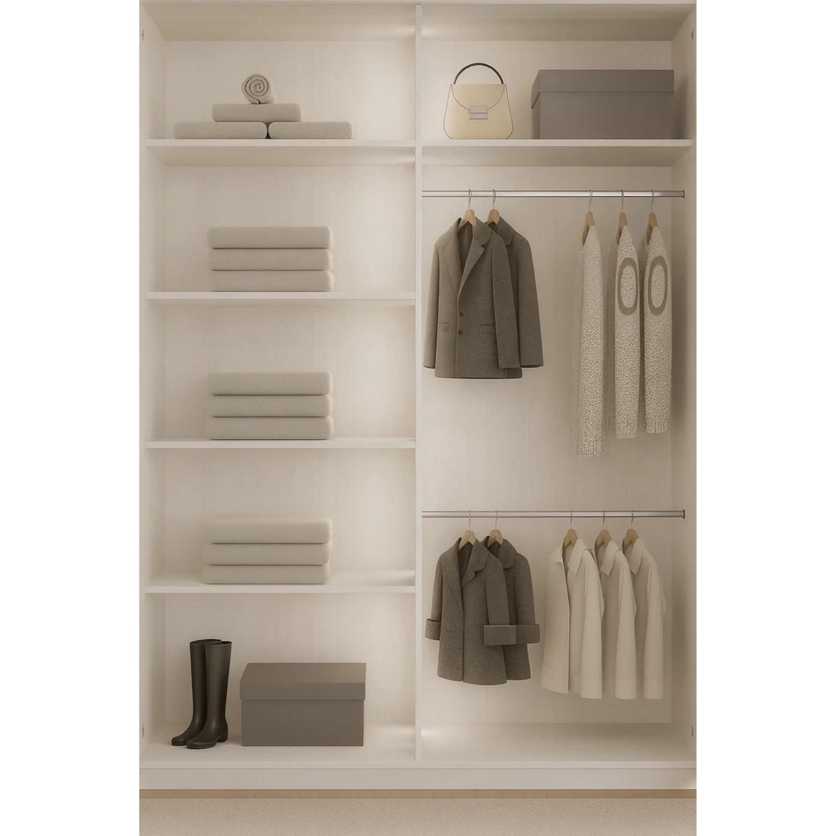 Kensington 100cm White Sliding Door Wardrobe with Shelves and Hanging Rail - image 7