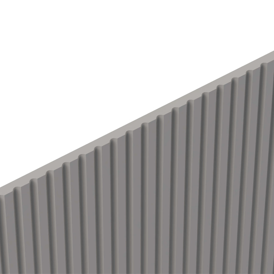 Kensington 250cm Grey Sliding Door Wardrobe with Mirror and Ribbed Panel - image 5
