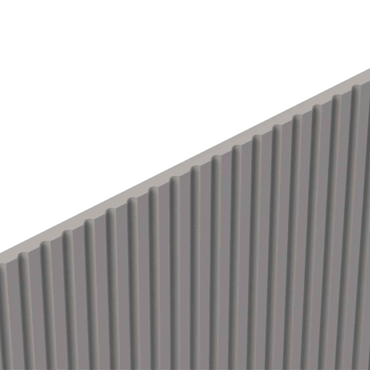Kensington 200cm Grey Sliding Door Wardrobe with Mirror and Ribbed Panel