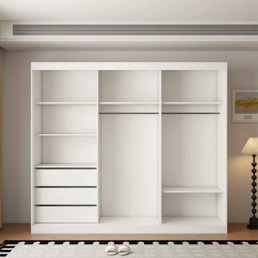 Chichester 250cm Full Mirror Sliding Door Wardrobe in White