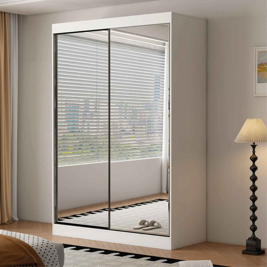 Chichester 150cm Full Mirror Sliding Door Wardrobe in White