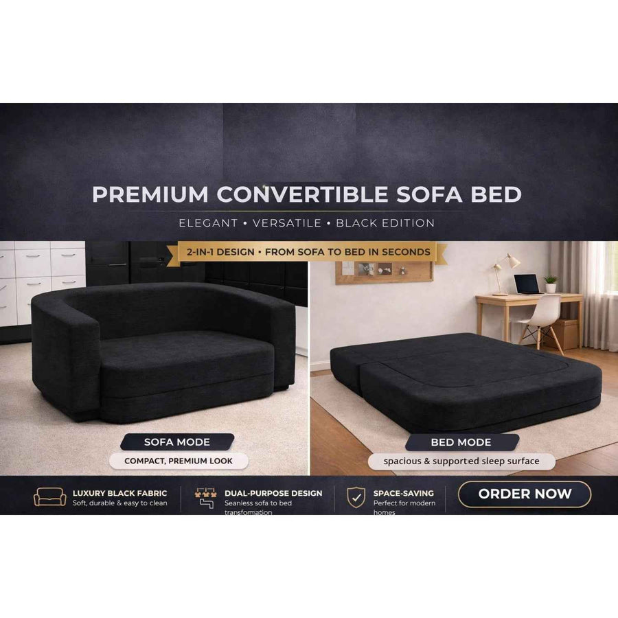 Elstead Black 2 Seater Convertible Sofa Bed