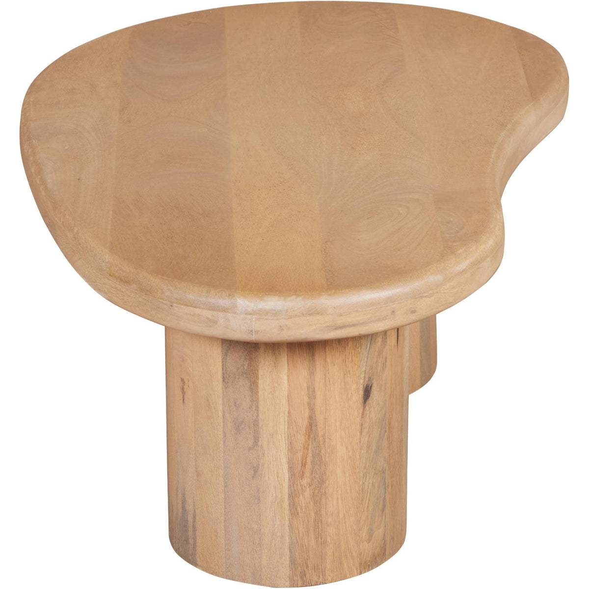Flutera Natural Pebble Shape Mango Wood Coffee Table