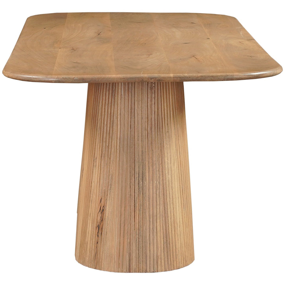 Flutera Natural Large Mango Wood Dining Table with Storage Pedestal - image 7
