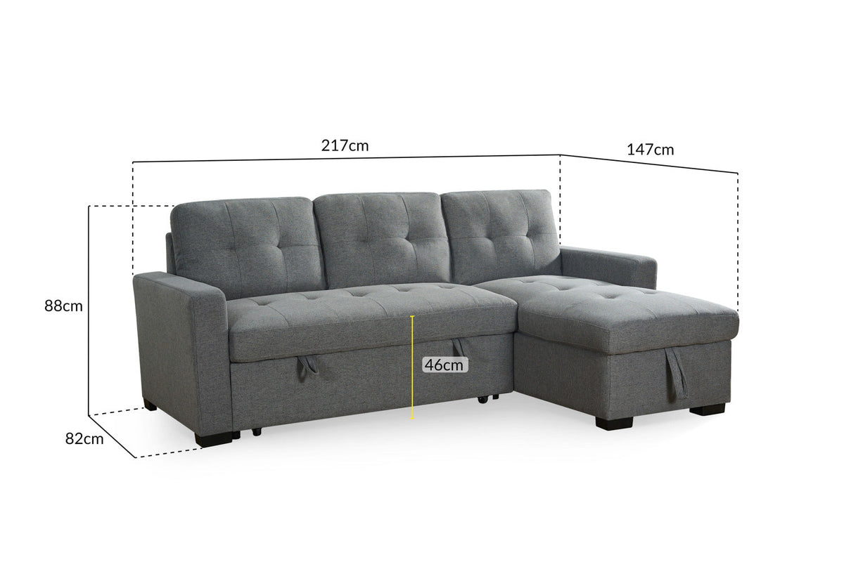 Alder Sofabed Universal Corner in Grey