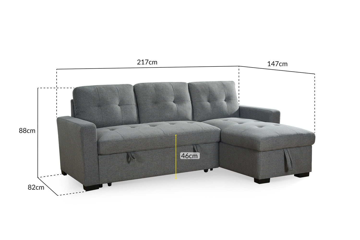 Alder Sofabed Universal Corner in Grey