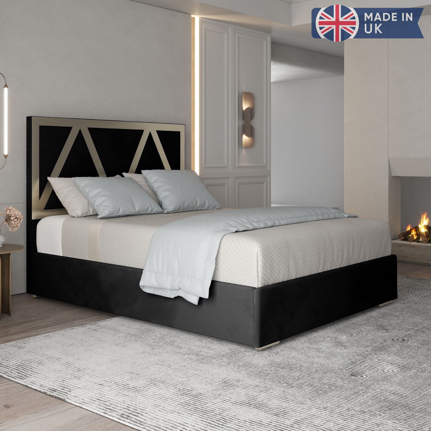 Belgrave Upholstered Soft Velvet Metal Designer Bed Frame
