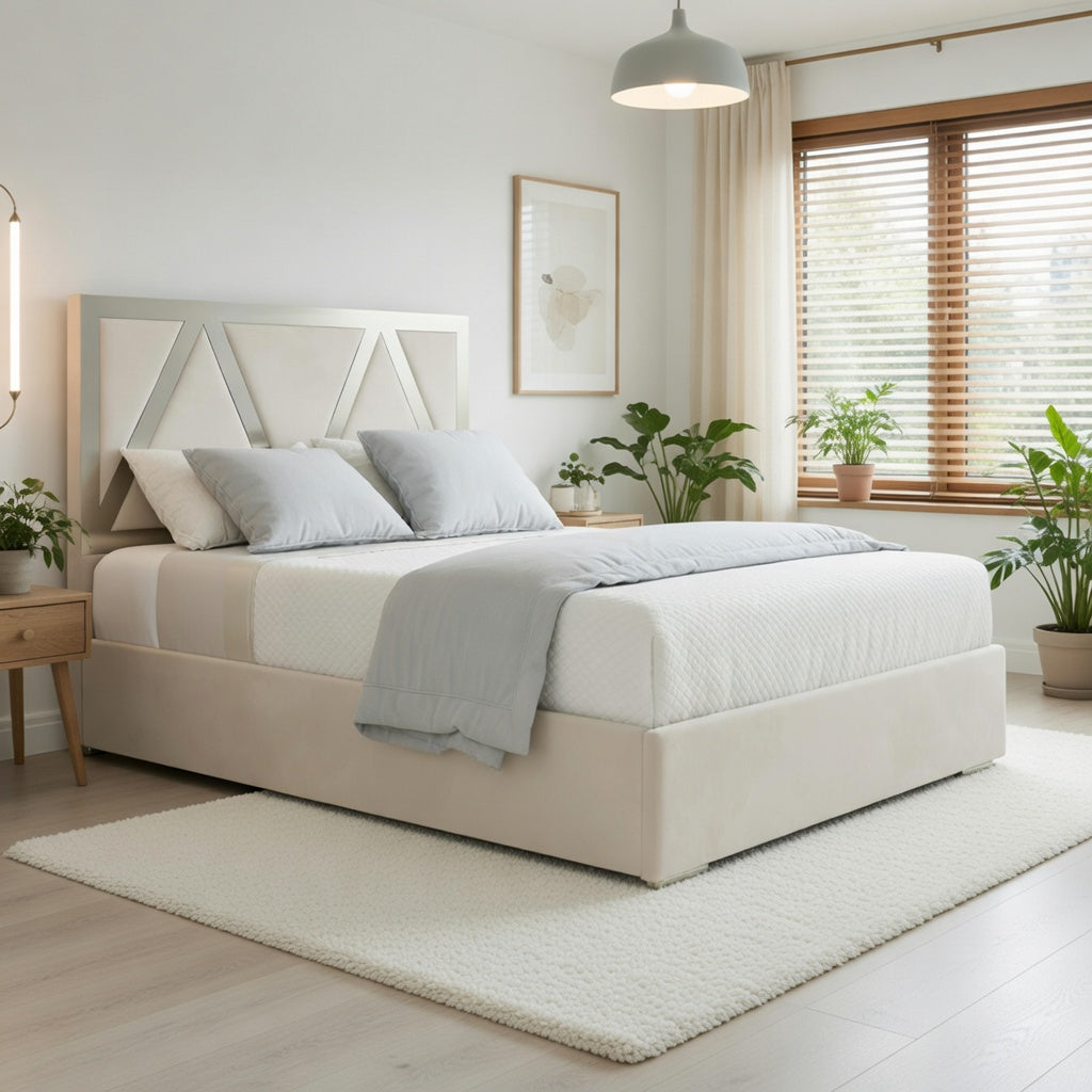 Belgrave Upholstered Soft Velvet Metal Designer Bed Frame