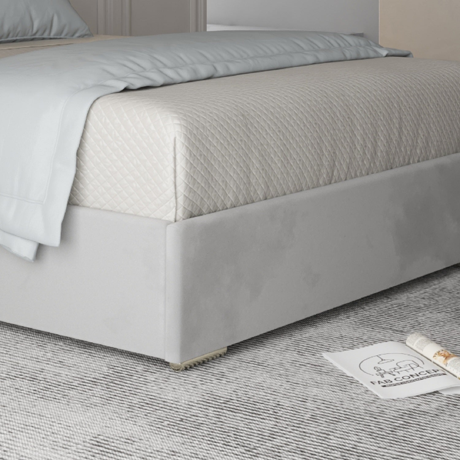 Alison Upholstered Soft Velvet Metal Bed Frame