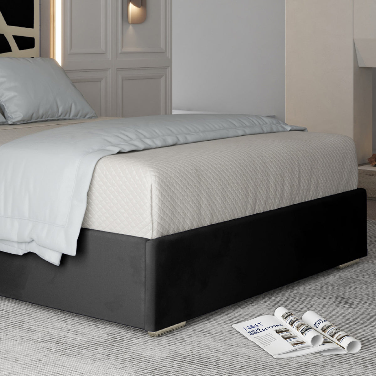 Cloudrest Upholstered Soft Velvet Metal Designer Bed Frame