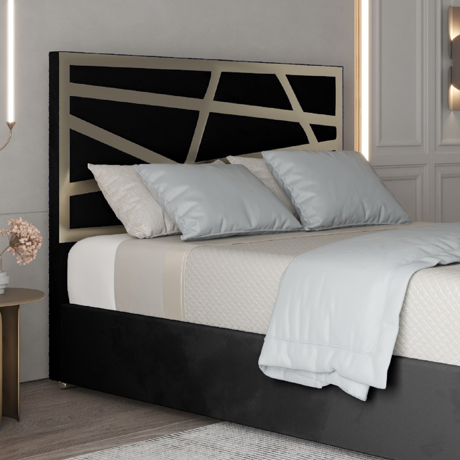 Cloudrest Upholstered Soft Velvet Metal Designer Bed Frame