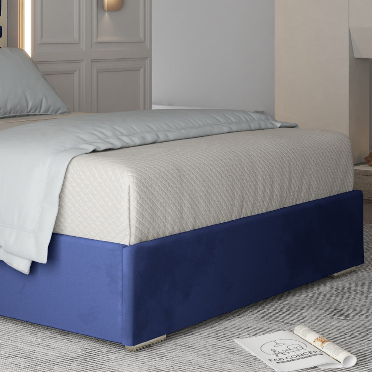 Cloudrest Upholstered Soft Velvet Metal Designer Bed Frame