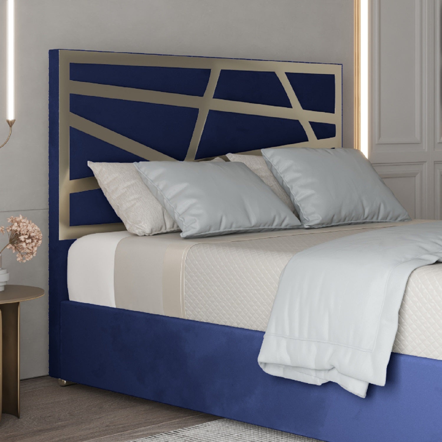 Cloudrest Upholstered Soft Velvet Metal Designer Bed Frame