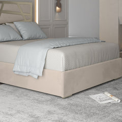 Arabella Upholstered Soft Velvet Metal Bed Frame
