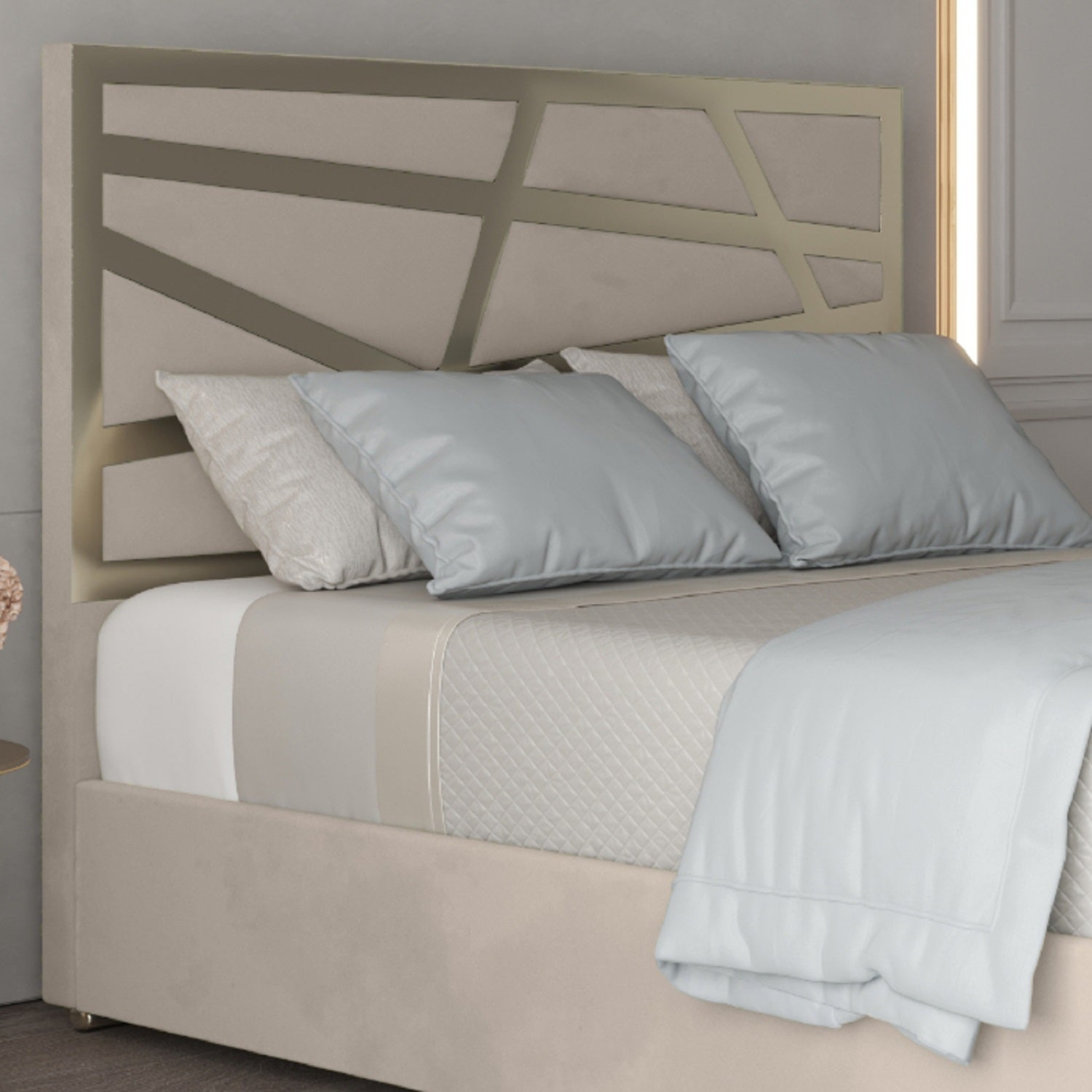 Cloudrest Upholstered Soft Velvet Metal Designer Bed Frame