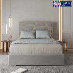 Arabella Upholstered Soft Velvet Metal Bed Frame
