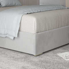 Arabella Upholstered Soft Velvet Metal Bed Frame