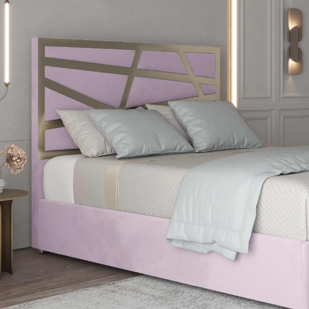 Cloudrest Upholstered Soft Velvet Metal Designer Bed Frame