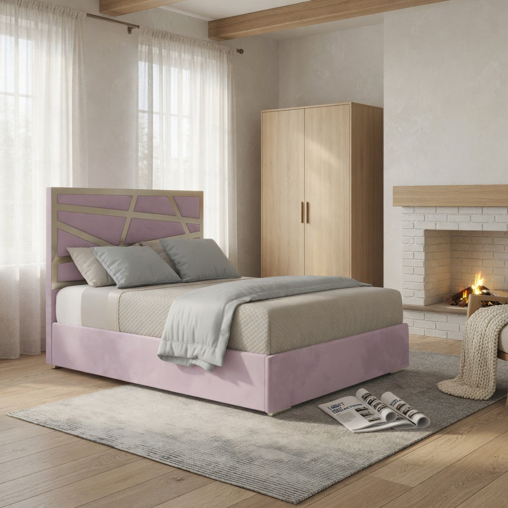Cloudrest Upholstered Soft Velvet Metal Designer Bed Frame