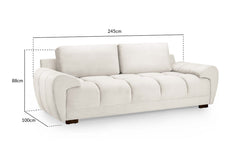 Azzuro Sofa Cream 3 Seater