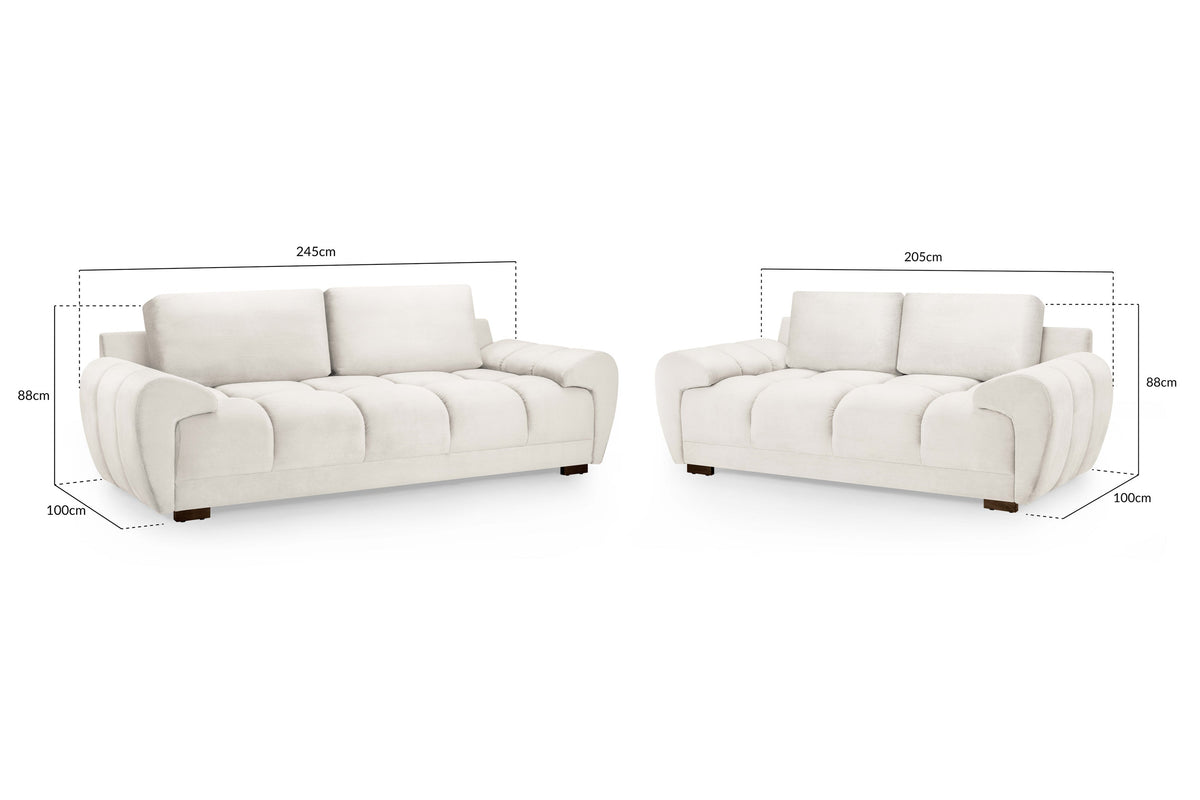 Azzuro Sofa 3+2 Set in Cream