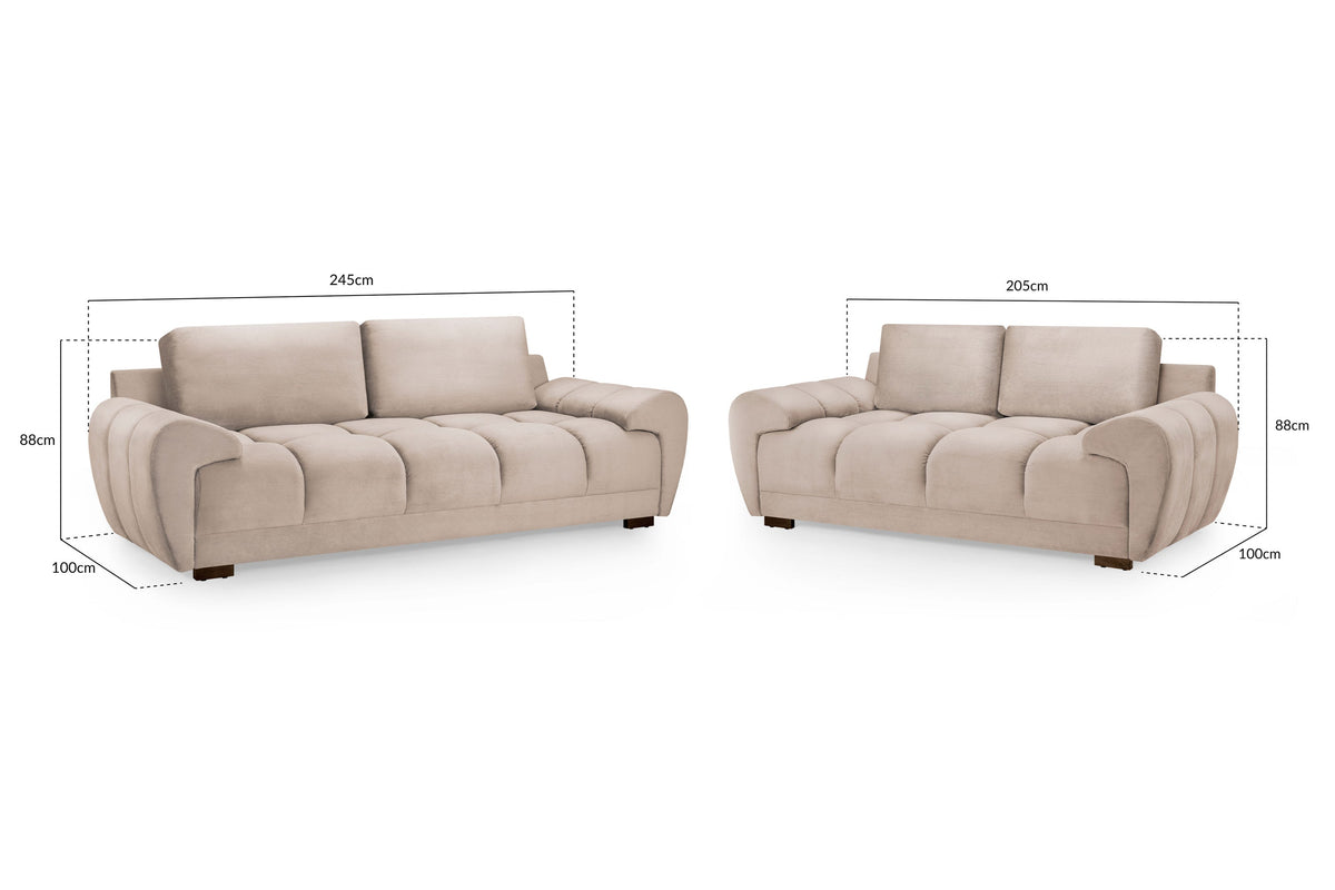 Azzuro Sofa  3+2 Set In Mocha