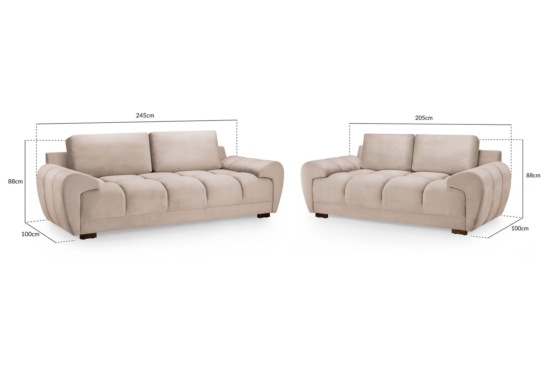 Azzuro Sofa  3+2 Set In Mocha