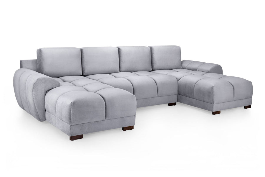 Amersham Grey Chenille U Shape Corner Sofa – view 3