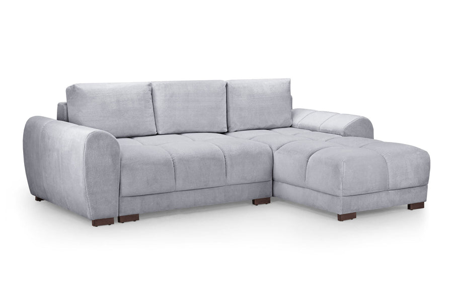 Amersham Grey Velvet Universal Corner Sofa Bed – view 5