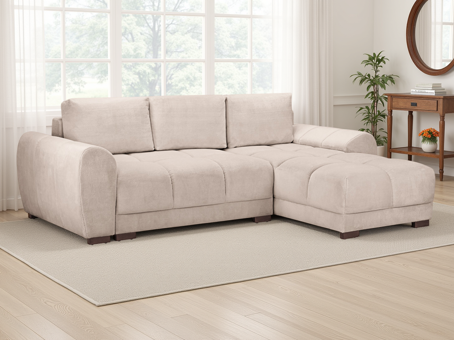 Amersham Mocha Velvet Universal Corner Sofa Bed