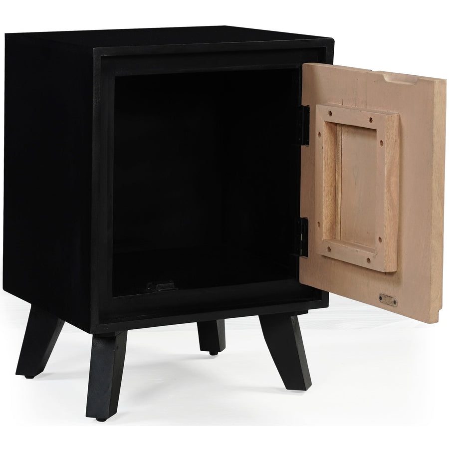 Inklyn Abstract Inlay Mango Wood Bedside Table