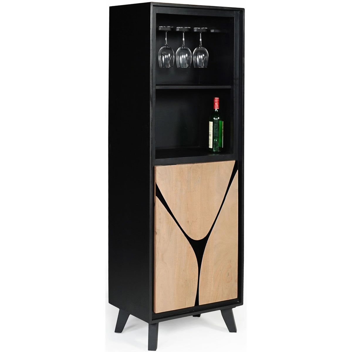 Inklyn Abstract Inlay Tall Bookcase with Cupboard - image 7