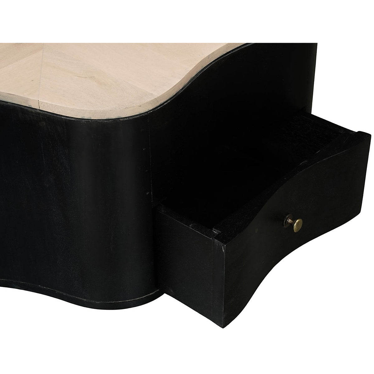 Inklyn Star Shaped Mango Wood Coffee Table with Drawer