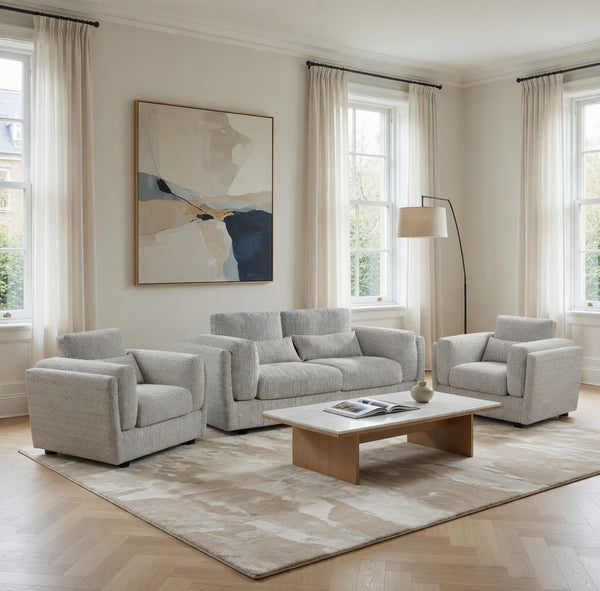 Bari 3+1+1 Sofa Set In Grey