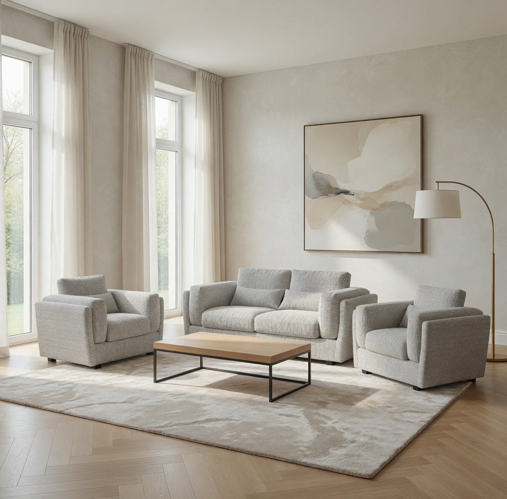 Bari 3+1+1 Sofa Set In Grey