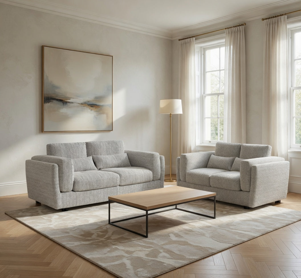 Bari 3+2 Sofa Set In Grey