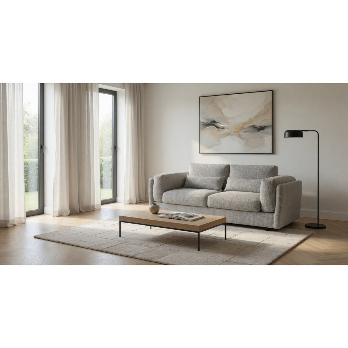 Bari 3+2 Sofa Set In Grey