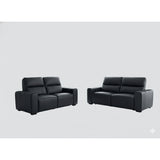 Bellagio Genuine Leather Electric Recliner 3+2 Seater Sofa In Black