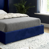 Bellini Wide Curved Winged Upholstered Soft Velvet Bed Frame