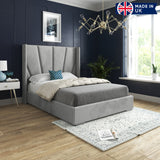 Bellini Wide Curved Winged Upholstered Soft Velvet Bed Frame