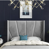 Bellini Wide Curved Winged Upholstered Soft Velvet Bed Frame