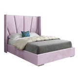 Bellini Wide Curved Winged Upholstered Soft Velvet Bed Frame