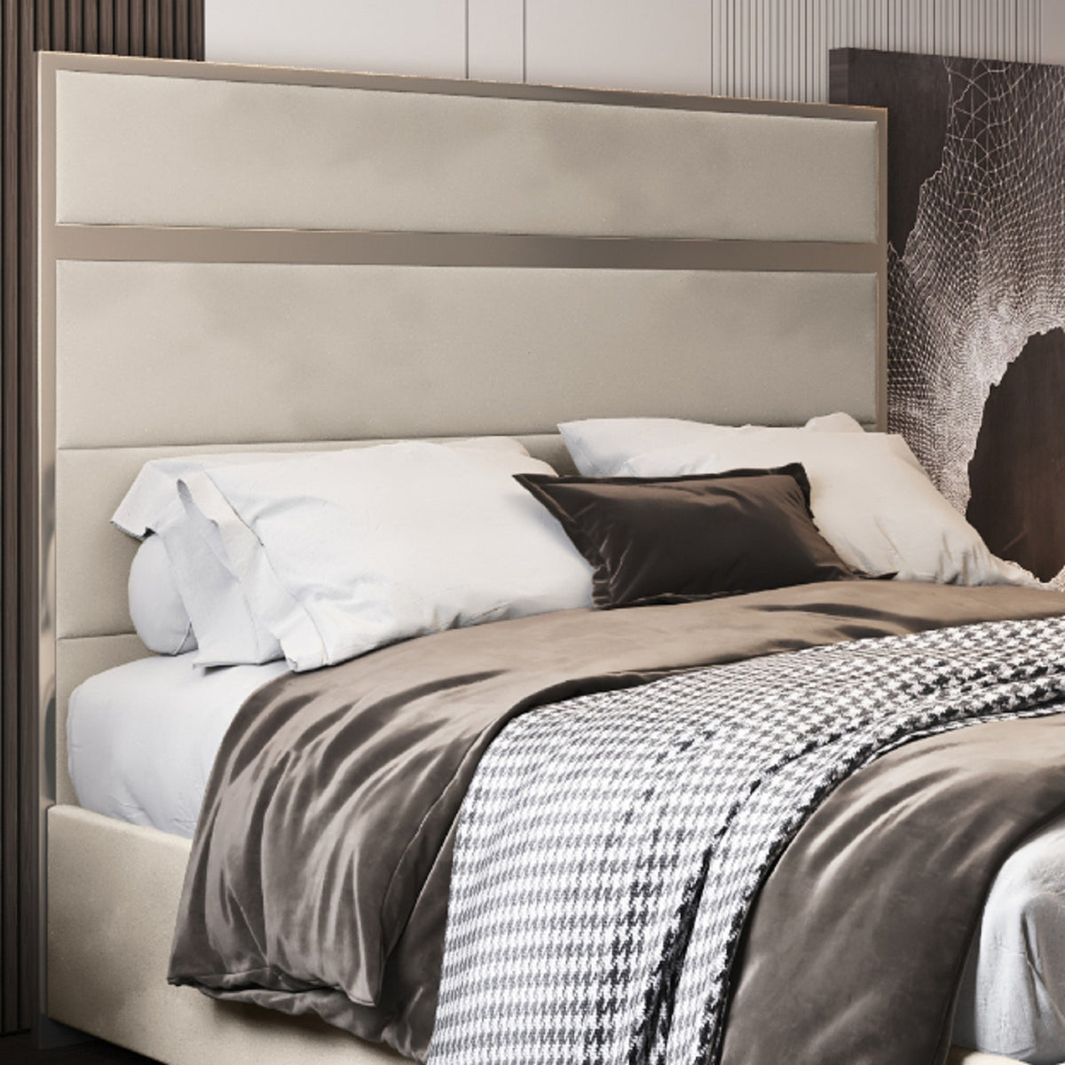 Comfyzone Upholstered Soft Velvet Metal Designer Bed Frame