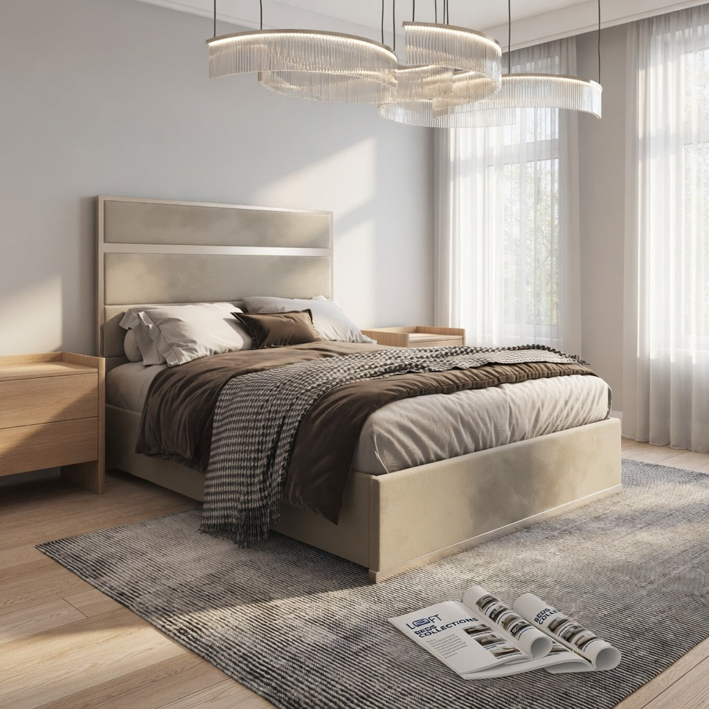 Comfyzone Upholstered Soft Velvet Metal Designer Bed Frame