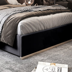 Bentley Upholstered Soft Velvet Metal Bed Frame
