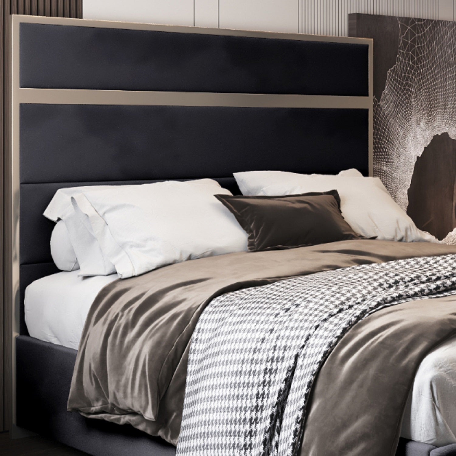 Comfyzone Upholstered Soft Velvet Metal Designer Bed Frame